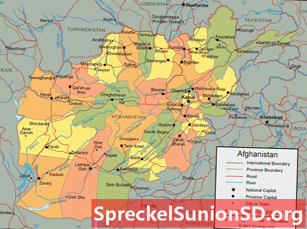 Mapa do Afeganistão e imagem de satélite