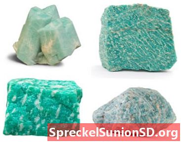 Amazonit: Mavimsi-yeşil renkli bir mineral. Bir microcline feldspat