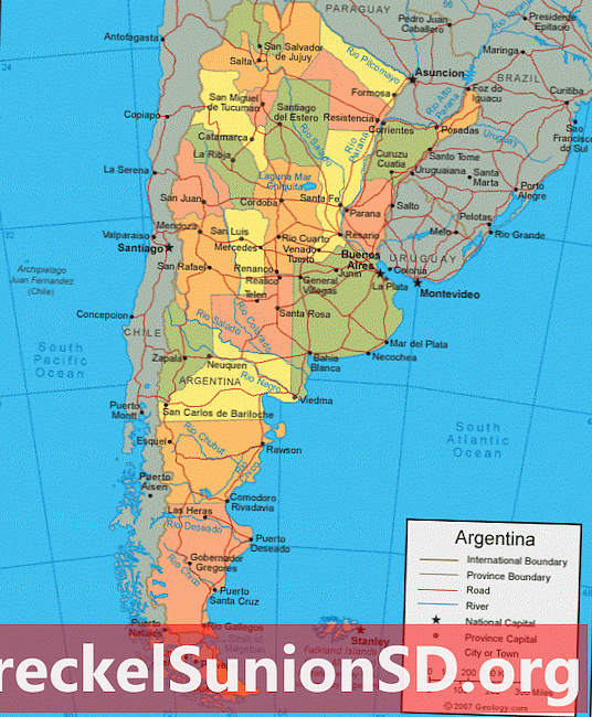 Mapa Argentiny a satelitní snímek