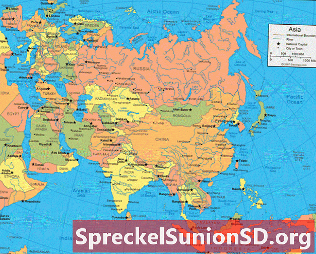 Karta Azije i satelitska slika