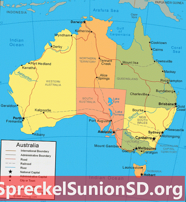 Мапа Аустралије и сателитска слика