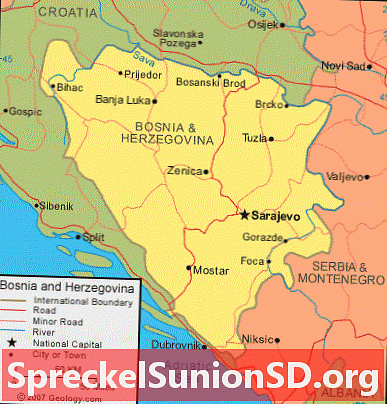 Карта Боснии и Герцеговины и спутниковое изображение