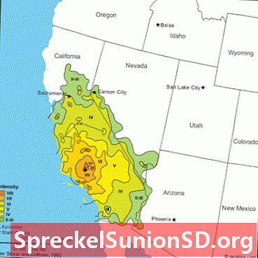 Sbírka map zemětřesení v Kalifornii
