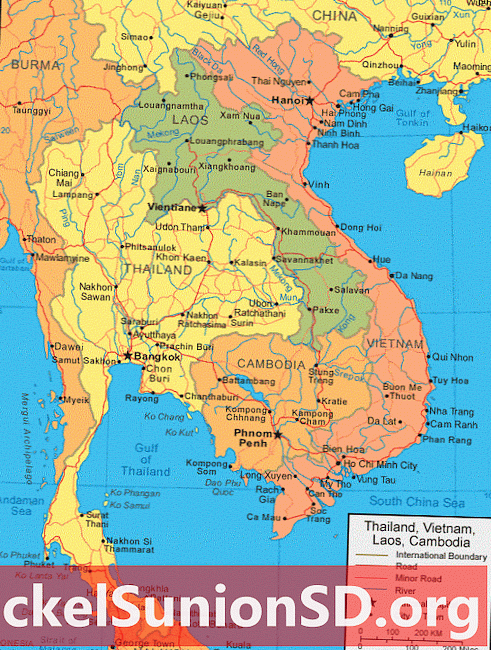Karta Kambodže i satelitska slika