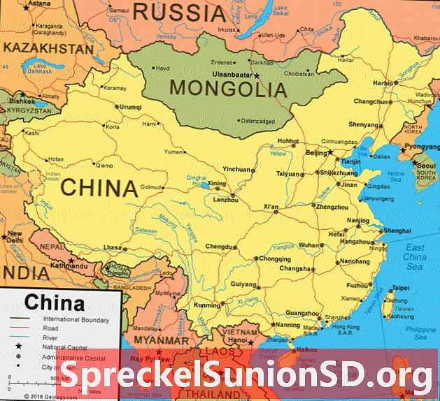 Kina karta i satelitska slika