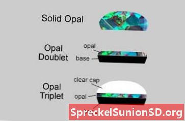 Sudėtinis opalas: „Opal Doublet“ ir „Opal Triplet“ nuotraukos