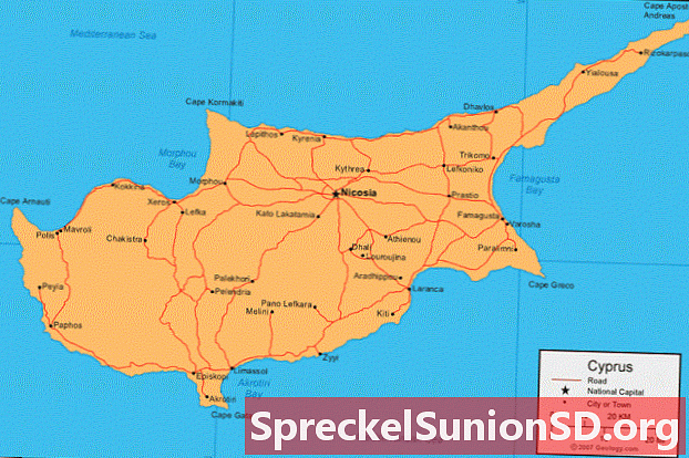 Kypros-kart og satellittbilde