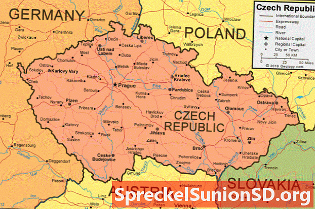 Mapa Českej republiky a satelitný obrázok