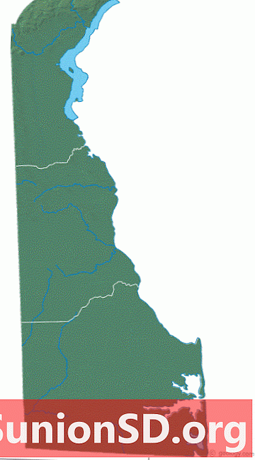 Фізична карта штату Делавер