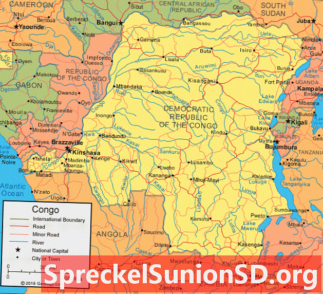 Демократична република на Конго карта и сателитно изображение