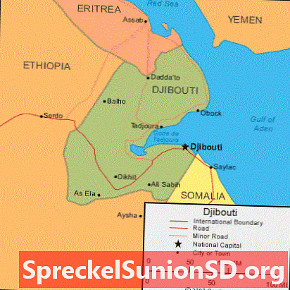 Džibutská mapa a satelitní obrázek
