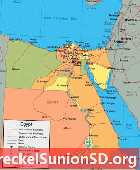 Mapa do Egito e imagem de satélite