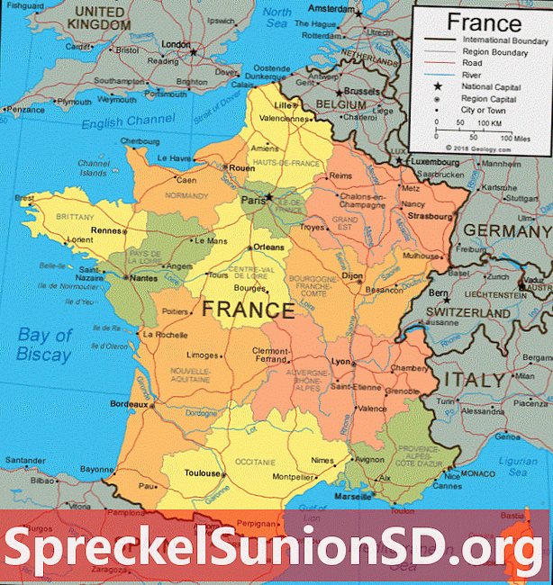 Frankrig kort og satellitbillede
