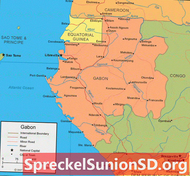 Gabono žemėlapis ir palydovinis vaizdas