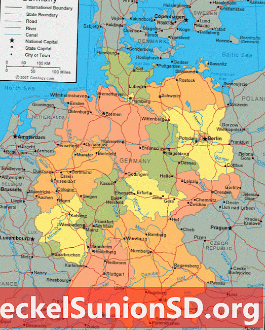 Vokietijos žemėlapis ir palydovinis vaizdas