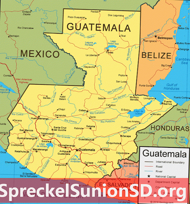 Karta Gvatemale i satelitska slika