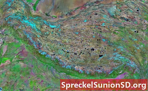 Mapa de imagen de satélite de la cordillera del Himalaya