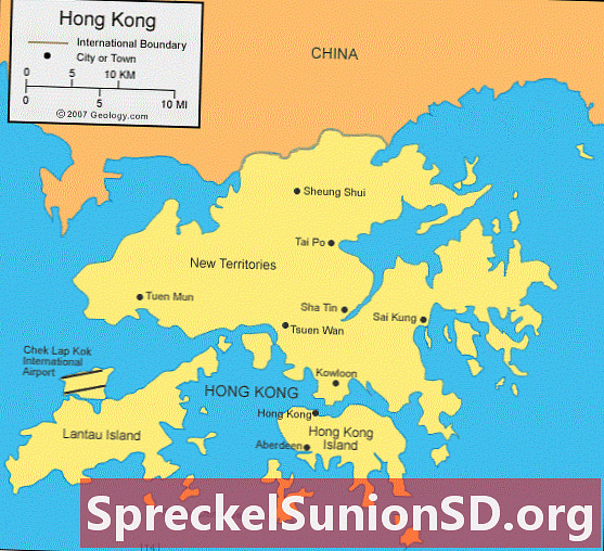 Hong Kong-kort og satellitbillede