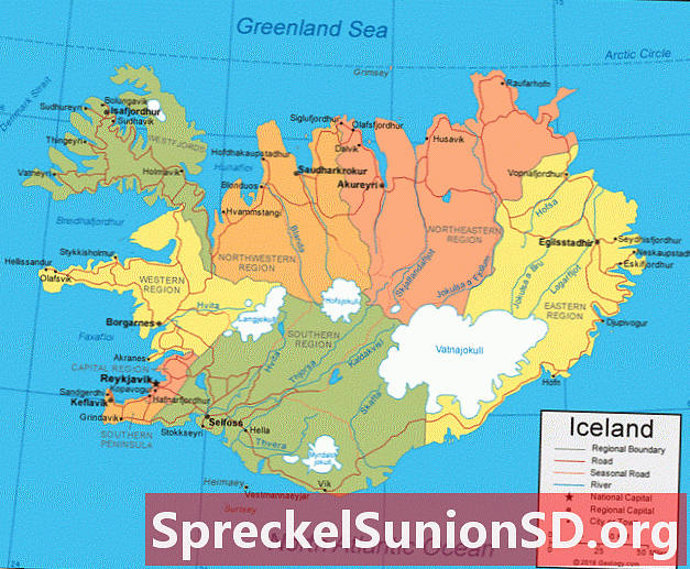 アイスランドの地図と衛星画像