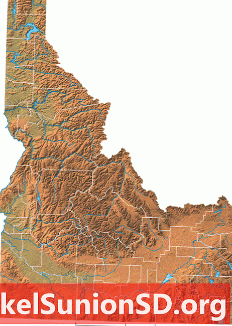 Mappa fisica dell'Idaho