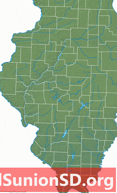 Illinoisova fyzická mapa