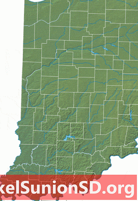 Mappa fisica dell'Indiana