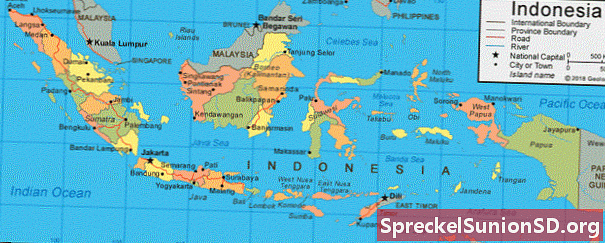Indonezijos žemėlapis ir palydovinis vaizdas