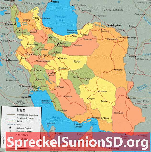 Iran-kart og satellittbilde