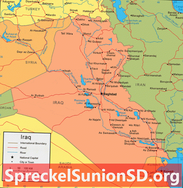 Карта на Ирак и сателитно изображение