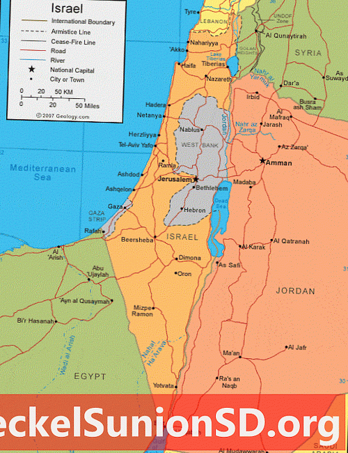 خريطة إسرائيل وصورة القمر الصناعي
