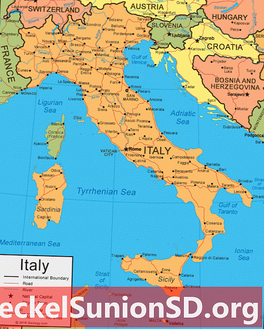 Zemljevid Italije in satelitsko sliko