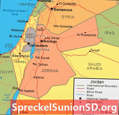 Carte de la Jordanie et image satellite