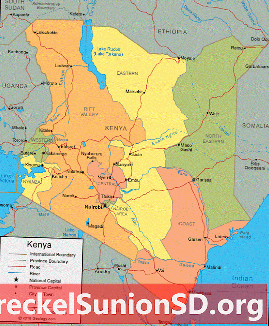 كينيا خريطة وصور الأقمار الصناعية