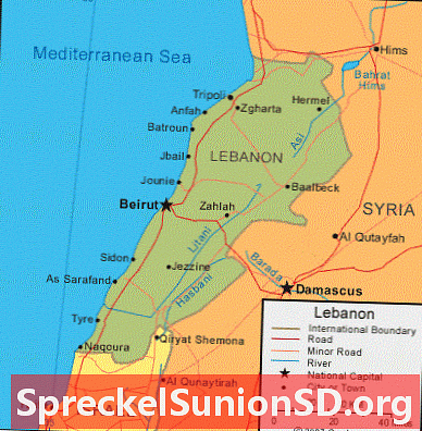 Libano žemėlapis ir palydovinis vaizdas