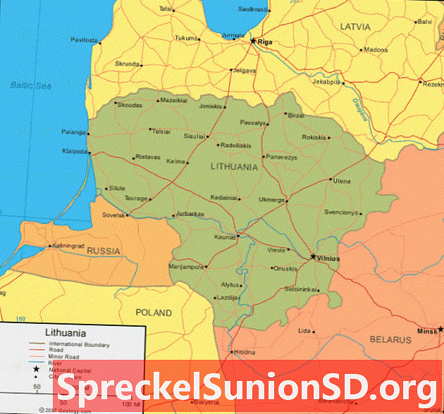 Litauens karta och satellitbild