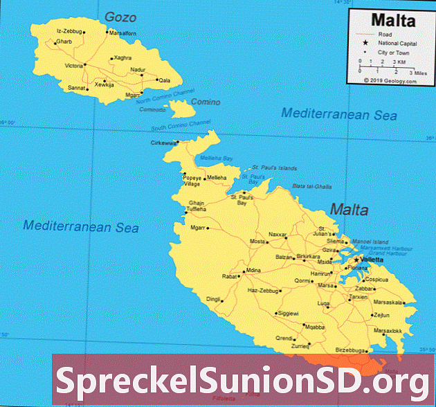 Malta Landkarte und Satellitenbild