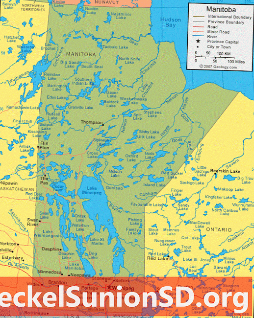 Manitoba-kart - Manitoba satellittbilde