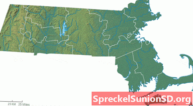 Massachusettsin fyysinen kartta