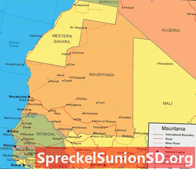 Mauretanien Kort og satellitbillede