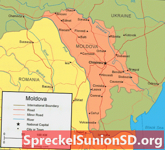 Moldova Map at Satellite Image