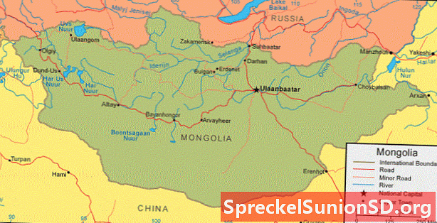 Карта Монголије и сателитска слика