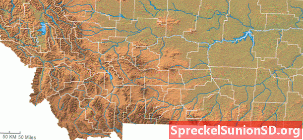 Mapa físic de Montana