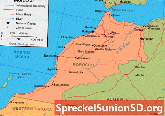 Morocco Map at Satellite Image