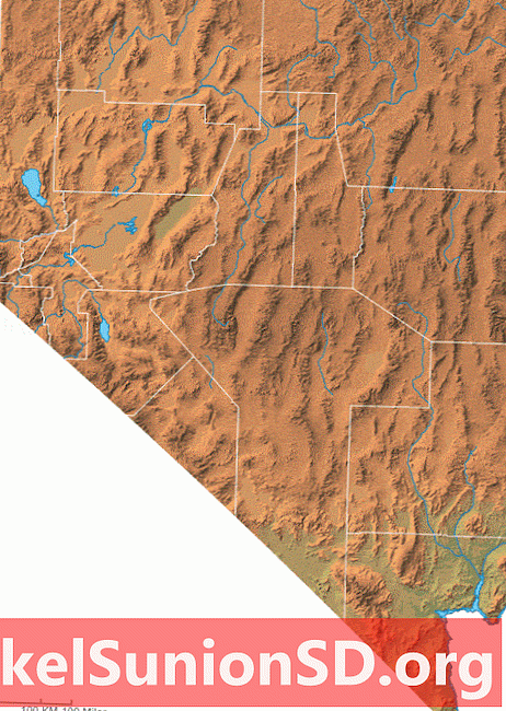 Nevada physische Karte