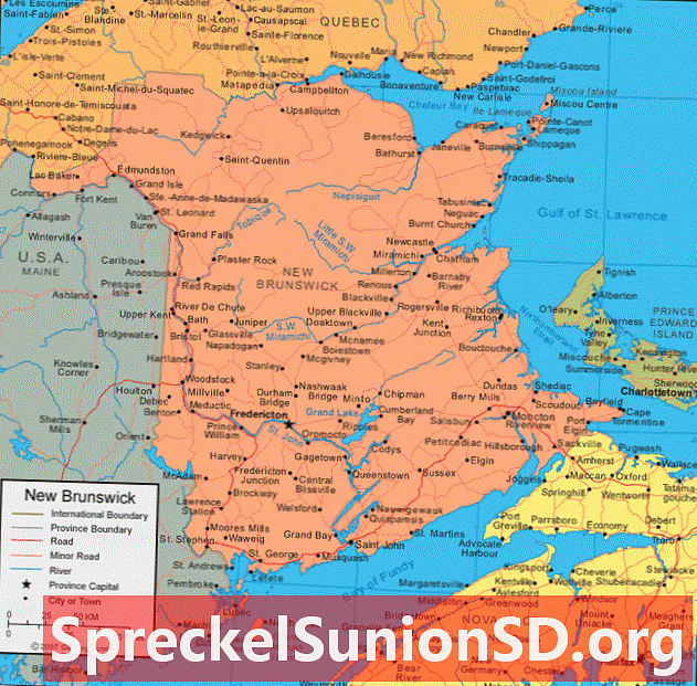 New Brunswick kort - New Brunswick satellitbillede