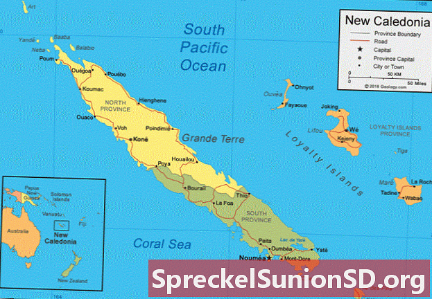 Нова Каледонија, карта и сателитска слика