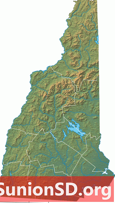 New Hampshire fizikai térkép