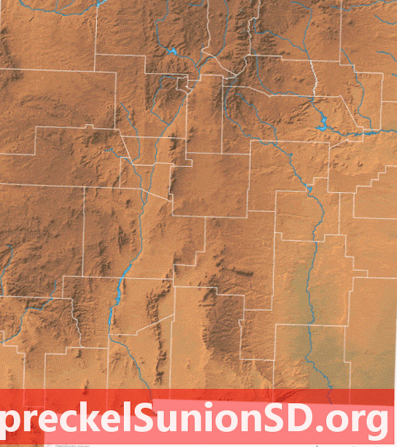Fizični zemljevid New Mexico