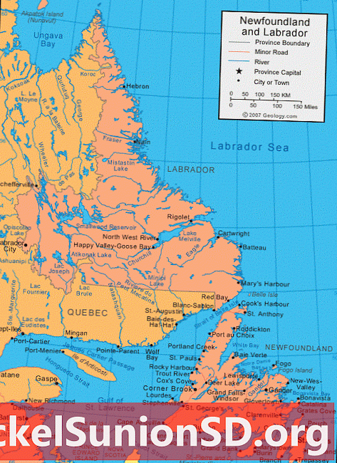 Mapa de Terranova i Labrador - Newfoundland and Labrador Satellite Image