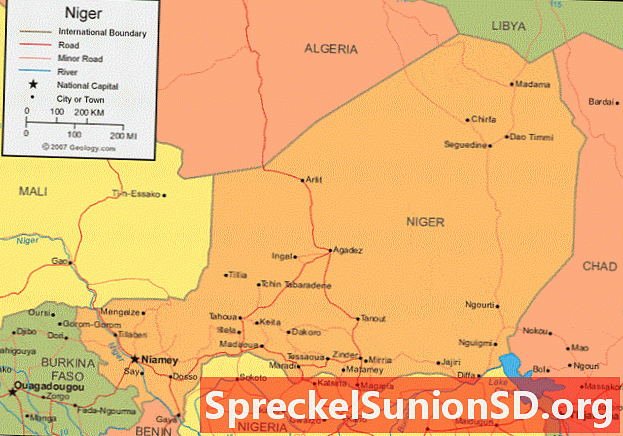 Mapa Nigeru a satelitní snímek